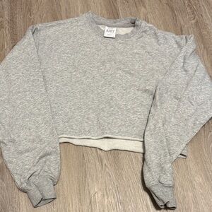 Aritzia Light Gray Cropped Sweatshirt